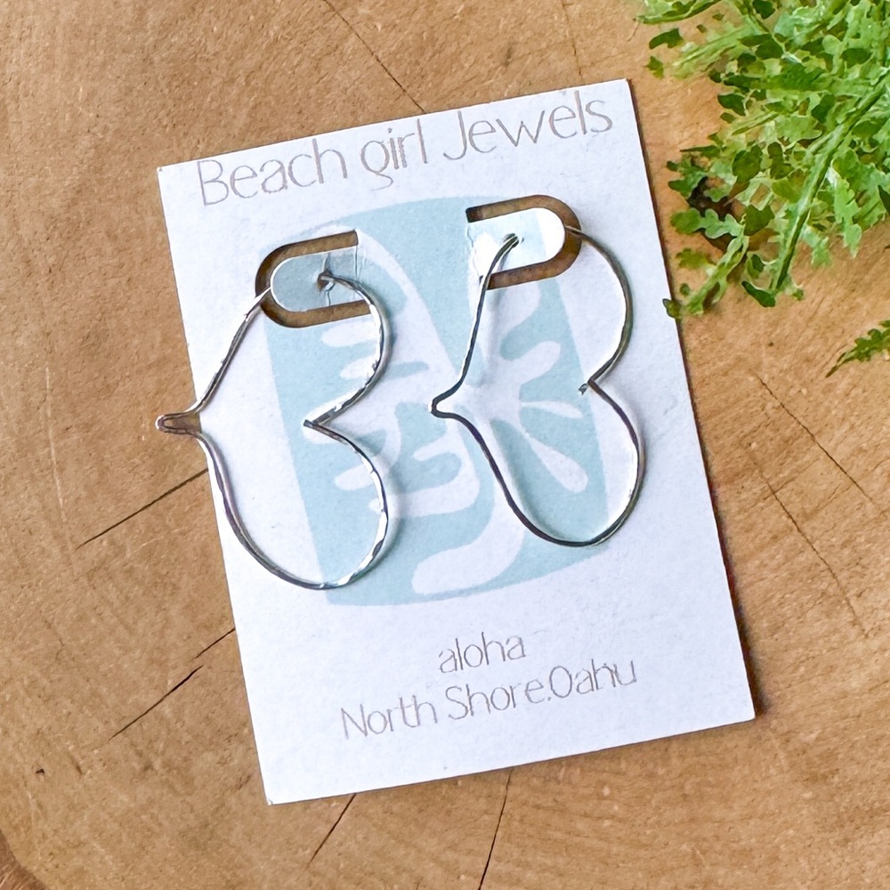 Beach Girl Jewels Aloha Heart Love Earrings Sterling Silver Wire